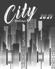 City Bookings: Modern Daily Client Appointment Book - A Scheduler With Password Page & 2021 Calendar With Black & White Skyscrapers Cover Image