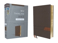 Niv, Thinline Bible, Large Print, Cloth Flexcover, Gray, Red Letter, Comfort Print By Zondervan Cover Image
