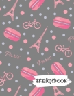 Sketchbook: Bike Paris with Pink Macaroons Fun Framed Drawing Paper Notebook By Sparks Sketches Cover Image