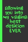 allowing you into m vagina best decision ever: romantic Gag Gifts for Her him Valentine's Day Anniversary Wedding Mothers Day Birthday funny rude Gift By S. T. T. Rude Gag Gift for Valentine Cover Image