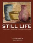 Still Life Grayscale Illustration Coloring Book Cover Image