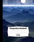 Composition Notebook: College ruled line paperback notebook with sun and mountains theme on cover. By Jm Books Cover Image