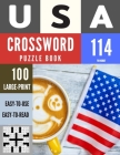 USA Crossword Puzzle Book: 100 Large-Print Crossword Puzzle Book for Adults (Book 114) By Booksbio, Fin Nobot Cover Image