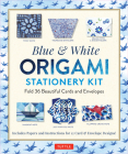 Blue & White Origami Stationery Kit: Fold 36 Beautiful Cards and Envelopes: Includes Papers and Instructions for 12 Origami Note Projects By Tuttle Studio Cover Image