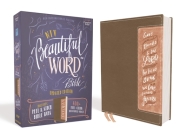 Niv, Beautiful Word Bible, Updated Edition, Peel/Stick Bible Tabs, Leathersoft, Brown/Pink, Red Letter, Comfort Print: 600+ Full-Color Illustrated Ver Cover Image
