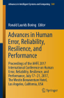 Advances in Human Error, Reliability, Resilience, and Performance: Proceedings of the Ahfe 2017 International Conference on Human Error, Reliability, (Advances in Intelligent Systems and Computing #589) By Ronald Laurids Boring (Editor) Cover Image