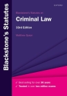 Blackstone's Statutes on Criminal Law By Matthew Dyson Cover Image