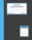 Graph Composition Notebook 5 Squares per inch 5x5 Quad Ruled 5 to 1 100 Pages: Cute Black Cover Light Blue Strife gift Book grid squared paper Back To Cover Image