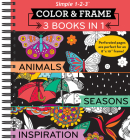 Color & Frame - 3 Books in 1 - Animals, Seasons, Inspiration (Adult Coloring Book) Cover Image