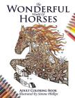 The Wonderful World of Horses - Adult Coloring / Colouring Book Cover Image