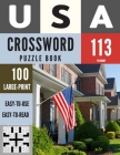 USA Crossword Puzzle Book: 100 Large-Print Crossword Puzzle Book for Adults (Book 113) By Booksbio, Fin Nobot Cover Image