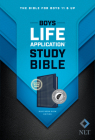 NLT Boys Life Application Study Bible, Tutone (Leatherlike, Blue/Neon/Glow, Indexed) By Tyndale (Created by) Cover Image