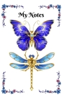 Blue and Gold Butterfly and Dragonfly Notebook By Melanie Voland, Treehouse Books Cover Image