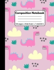 Composition Notebook: Cute Pink Dinosaur Themed Wide Ruled Notebook 100 Pages Pretty Dinosaur Prehistoric Creature Notebook for Her Girls an By Composition Notebook Prints Cover Image