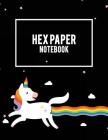 Hex Paper Notebook: Unicorn Gay Pride, 1/4 inch Hexagons Graph Paper Notebooks Large Print 8.5