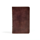 CSB Single-Column Personal Size Bible, Brown Genuine Leather By CSB Bibles by Holman Cover Image