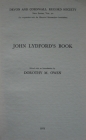 John Lydford's Book: The Fourteenth-Century Formulary of the Archdeacon of Totnes (Devon and Cornwall Record Society #20) By Dorothy M. Owen (Editor) Cover Image