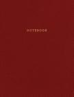 Notebook: Deep Red Leather Style - Gold Lettering - Softcover - 150 College-ruled Pages - 8.5 x 11 size By Shady Grove Notebooks Cover Image