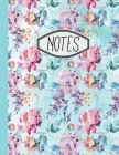 Notes: Powder Blue Floral Notebook 8.5