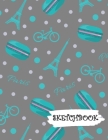 Sketchbook: Bike Paris with Teal Macaroons Fun Framed Drawing Paper Notebook By Sparks Sketches Cover Image