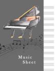 Music Sheet: Watercolor International Piano Jazz Background Melody Song Include Extra Space on Top Composition Notebook Sheets Song By Olga Wit Cover Image