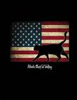 Patriotic Black Cat Walking - Composition Notebook - Wide Ruled: 8.5 x 11 inches - 55 sheets, 110 pages Cover Image