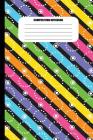 Composition Notebook: Multi-Colored Candy Stripes with White Circles Pattern (100 Pages, College Ruled) By Sutherland Creek Cover Image