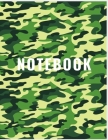 Notebook: College Ruled Notebook - Green Camouflage Large (8.5 x 11 inches) - 140 Pages By Magnolia Publishing Cover Image