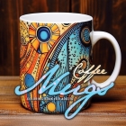 Coffee Mugs Coloring Book for Adults: abstract coffee cups Coloring Book for adults 3D zentangle Mugs Grayscale abstract patterns coloring book Cover Image