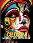 Clown: Midnight Clown Coloring Pages For Color & Relax. Black Background Coloring Book. Cover Image