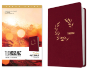 The Message Deluxe Gift Bible, Large Print (Leather-Look, Cranberry Laurels): The Bible in Contemporary Language Cover Image