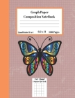Graph Composition Notebook 4 Squares per inch 4x4 Quad Ruled 4 to 1 / 8.5 x 11 100 Pages: Cute Funny Butterfly Gift Notepad / Grid Squared Paper Back By Animal Journal Press Cover Image