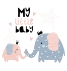 My Little Baby: Baby Shower Guest Book with Elephant Girl and Her Mom Theme, Personalized Wishes for Baby & Advice for Parents, Sign I By Casiope Tamore Cover Image