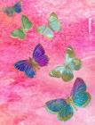 Colorful Butterflies Composition Notebook: College Ruled, 7.44 X 9.69 Rainbow Watercolor Butterfly in Green Teal Purple Pink Gold By Nature's Look Cover Image