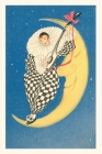 Vintage Journal Pierrot Playing Mandolin on Moon By Found Image Press (Producer) Cover Image