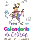 Calendario de Colorear 2021 cosas espeluznantes (edición españa) By Gumdrop Press Cover Image