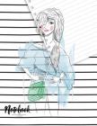 Notebook: Beauty girl cover and Dot Graph Line Sketch pages, Extra large (8.5 x 11) inches, 110 pages, White paper, Sketch, Draw Cover Image