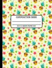 Composition Book Graph Paper 4x4: Trendy Bright Summer Pineapple Back to School Quad Writing Notebook for Students and Teachers in 8.5 x 11 Inches Cover Image