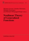 Nonlinear Theory of Generalized Functions (Chapman & Hall/CRC Research Notes in Mathematics) Cover Image