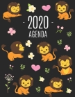 Lion Agenda 2020: Janvier à Décembre 2020 - Agenda Mensuel avec Espaces pour Notes By Buhak Cahiers Cover Image