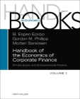 Handbook of the Economics of Corporate Finance: Private Equity and Entrepreneurial Finance (Handbooks in Economics #1) Cover Image