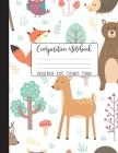 Composition Notebook College Ruled: Forest Notebook, School Notebooks, Bear Deer Fox Composition Book, Deer Gifts, Cute Composition Notebooks, College Cover Image
