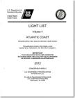 Light List: Atlantic Coast, Shrewsbury River, New Jersey to Little River, South Carolina 2012 Cover Image
