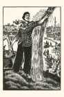 Vintage Journal Chinese Worker Harvesting Grain Cover Image