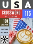 USA Crossword Puzzle Book: 100 Large-Print Crossword Puzzle Book for Adults (Book 115) By Booksbio, Fin Nobot Cover Image