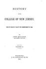 History of the College of New Jersey - Vol. II By John MacLean Cover Image