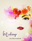 Makeup Face Charts Notebook: Make Up Practice Chart Book.contouring Paint And Blush For Professional Makeup Artists 8.5*11 Inch Cover Image