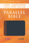 NKJV Amplified Parallel Bible, Flexisoft (Imitation Leather, Blue/Brown) Cover Image