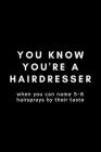 You Know You're A Hairdresser: Funny Hairdresser Gift Idea For Hairstylist, Hair Stylist, Salon - 120 Pages (6