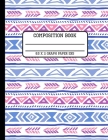 Composition Book Graph Paper 5x5: Trendy Hand Drawn Tribal Pattern Back to School Quad Writing Notebook for Students and Teachers in 8.5 x 11 Inches By Full Spectrum Publishing Cover Image